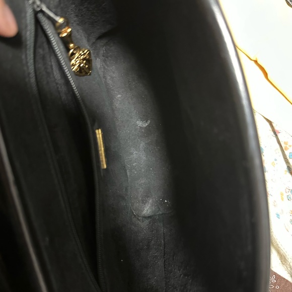 Black Leather Men's Bag with Gold Accents - Picture 8 of 11